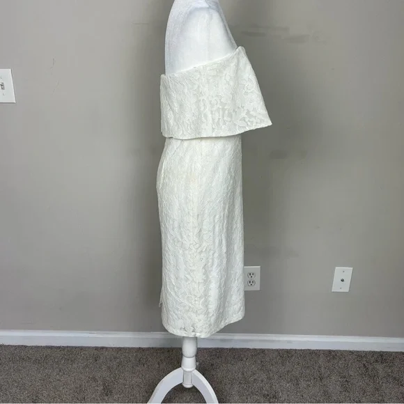 NWT LULUS LET’S GO OUT TONIGHT WHITE LACE STRAPLESS BODY CON DRESS SIZE MEDIUM - Picture 9 of 16